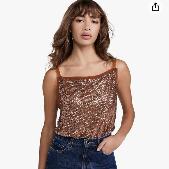 Free People Shimmer & Shine Bodysuit in Sunset Sequins New With Tags Size XS - Picture 11 of 12
